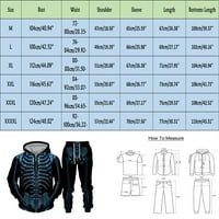 Мъжки ежедневни Хелоуин отпечатък две мъжки пуловер комплект джобни панталони с джобни панталони
