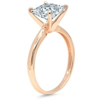 1. CT Brilliant Princess Cut Clear Simulated Diamond 18K Rose Gold Politaire Ring SZ 10.25