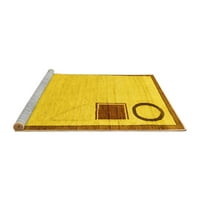 Ahgly Company Machine Pashable Indoor Square Solid Yellow Modern Area Cugs, 8 'квадрат