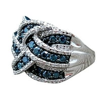 Xiangdd Electroplate Silver Blue Sapphire Ring Women годежен булчински подаръци бижута бижута