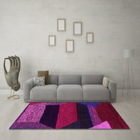 Ahgly Company Indoor Rectangle Abstract Pink Modern Area Rugs, 7 '10'