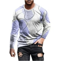 Simplmasygeni Clearance Graphic Tees Under $ Big & Tall Men Небрежна кръгла шия с къс ръкав пуловер линия 3d отпечатана тениска блуза