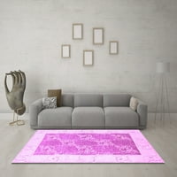 Ahgly Company Indoor Rectangle Abstract Purple Contemporary Area Rugs, 7 '10'