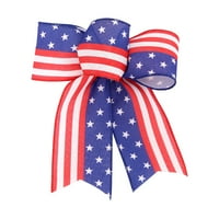 Skpabo Patriotic Red Blue Decorative Bow за вътрешен ден на открито Декорация за празнична декорация на лък Независимост Ден на панделката лък лък