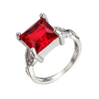 chaolei пръстен за жени с размер червен скъпоценен пръстен Сребърен квадрат във формата на рязане модерна ослепителна жена пръстен Подаръци за жени мъже