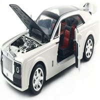 Изящно автомобилният модел Rolls-Royce Sweptail Model Car, цинкова сплав дърпате назад играчки със звук и светлина за деца момче момиче подарък