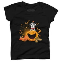 Далматинско куче Хелоуин костюм момичета бял графичен тройник - дизайн от хора m
