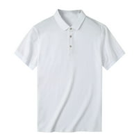 Penkiiy мъжки ризи мъже лято мека мода с копчета с къс ръкав солиден цвят блуза тениска върхове бели ризи