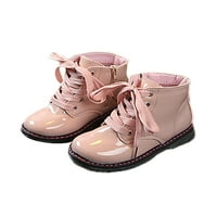 Lumento Toddler Combat Boot Boot Round Toe Кратка ботуйна дантела нагоре на глезена ботуши Дишащи обувки на открито устойчиво на плъзгане Mid Top Pink 10C