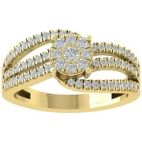 Araiya 10K Yellow Gold Diamond Bypass Ring, размер 6