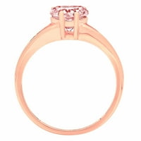 1.0ct сърце нарязано розово симулиран диамант 14k розово злато годишнина годежен пръстен размер 5.75