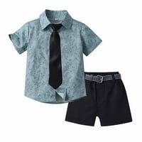 Funicet Toddler Baby Boy Summer Crothes Bowtie Short Lleave Printed Button Down Shorts Shorts Shorts
