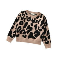 Cathery Toddler Baby Girl Leopard Print пуловер бебешки деца ежедневни ризи пуловер топ тениски суичъри дрехи дрехи