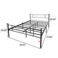 Hassch Modern Metal Platform Bed Frame в пълен размер, черен