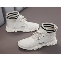 Avamo Children Casual Short Boot Mid Top Booties School Неплъзгаща се дантела нагоре на глезена ботуши бежово 11.5c