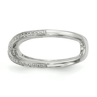 Сребрен сребърен диамантен пръстен