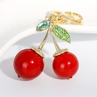 Heiheiup червена висулка Pearl Keychain Series Fruit Cherrya Creative Decoration виси мини топка централна част