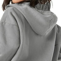 Lisenrain Women Loose Zip Up Hoodies дълъг ръкав плюшени суичъри с качулка с качулки