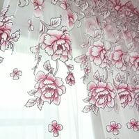 Glonme sheer voile флорален единичен панел декор за домашен горен прозорец Завест