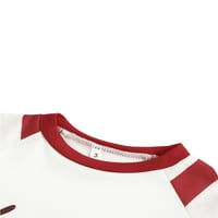 Нощни клини от родител-дете, печат с дълъг ръкав кръгла шия лосове бели червени раирани панталони