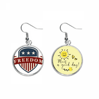 Звезди и ивици Shield America City City Drop Sun Sun Flower Ourring Jewelry Fashion