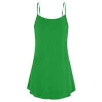 Rbaofujie официални рокли за жени дамски резервоар летни модерни върхове ризи ежедневни без ръкави с v-образни камини блуза солидни тениски дамски летни рокли зелена рокля