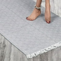 Памучен плосък площ килим, тъкан светло сив аргил 1180
