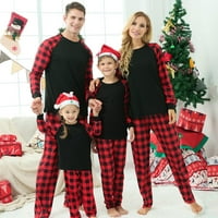 Bvgfsahne Коледа съвпадащи семейни коледни пижами карирани мъжки пижама кадифено съвпадение на семейната коледна пижама