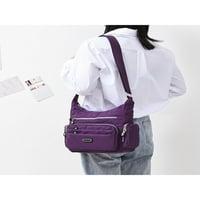 Glonme Women Crossbody Body Bage Messenger Purse голям капацитет Найлон чанти за рамо много джобове Дами водоустойчив цип квадрат срещу кражба