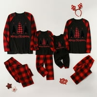 Весела коледна пижама за семейство, съвпадащи с PJS Set Tree Classic Plaid Xmas дрехи за бебета тийнейджъри дамски мъжки подаръци