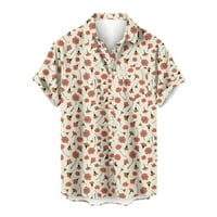 Taotanxi Men's Floral Printed Една джобна риза Небрежно разхлабена отпечатана джобна риза дрехи за мъже в продажба