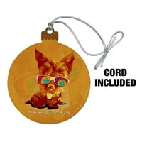 Лъч ме нагоре Scottie Dog Suglasses Vintage Retro Wood Christmas Tree Holiday Ornament