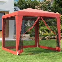 Партирана палатка с мрежести странични стени Red 8.2'x8.2 'HDPE