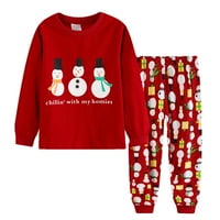Rovga Boy Outfit Kids Christmas Pajamas памук с дълъг ръкав съвпадащ празник PJS Комплект малки деца Деца Jammies