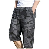 BadyMincsl Мъжки панталони Просверие плюс размер мъжки летни ежедневни фитнес бодибилдинг отпечатани джобни спортни шорти панталони