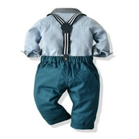 Cindysus kid Buttons Bow Ressing Rysh and Pants Комплекти момчета ежедневно облечено облекло лапина