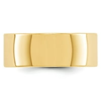 14K жълто злато мъжки плоски обикновени класически сватбена лента с пръстен размер 14