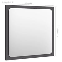Mavis Laven Banber Mirror Grey 15.7 X0.6 x14.6 Суета на чипборд баня