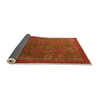 Ahgly Company Indoor Rectangle Oriental Orange Modern Area Rugs, 3 '5'