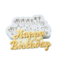 Форма за печене Честит рожден ден инструмент за декориране на DIY Силиконова торта за печене на фундан кекс 01