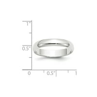 14k бяло златна пръстенна лента Сватба стандарт половин кръг