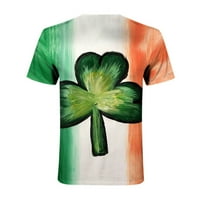 Smihono Save Big Big St. Patrick's Day Graphic Thiss for Men Short Loweve Crew Neck Loose Fit Небрежно късметлия детелина принт модни блузи върхове спринт лятна мода Мъжки свободно време оранжево 8