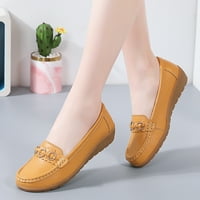 Vedolay Flats Shoes Жени облечени широки ширини Женски комфорт Разходки с плосък лоферп върху кожен лофер удобна плоска