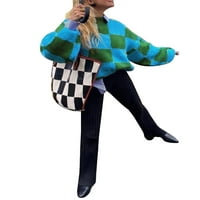 Kiapeise жени Големи пуловер с дълъг ръкав Графичен принт Винтидж плетен пуловер пуловер Kawaii Preppy Grunge Krikwear