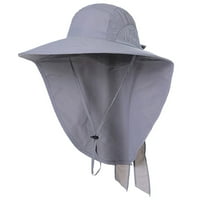 Huaai женска голяма широка шапка на ръба, лятна UV защита шапка Шапка широк ръб плаж регулируема риболовна шапка сиво