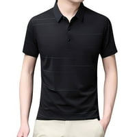Мъжки поло риза Мъжки модна риза Небрежна къса ръкав голф риза Цвят Блок памук топ скелет поло ризи за мъже