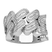 Araiya 14k White Gold Diamond Men Band Ring за жени, размер 6.5