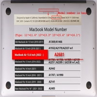 Само съвместим случай на MacBook Air S. Освободен модел A M2, пластмасова вратовръзка на кабела с твърда обвивка, цветна 30_5