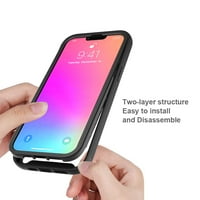 Allytech Cover за iPhone Pro Case с защитен протектор на екрана с темпераментно стъкло, тънък защитен за цялото тяло анти-скачаща мека TPU Bumper Anti-Slip Case за iPhone Pro издание, DarkBlue