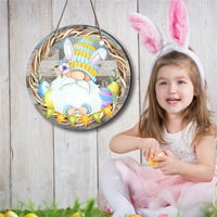 Великденски декорации Великденски зайче яйце дървена висяща празнична партия декорация на верандата висящи орнаменти дърво f